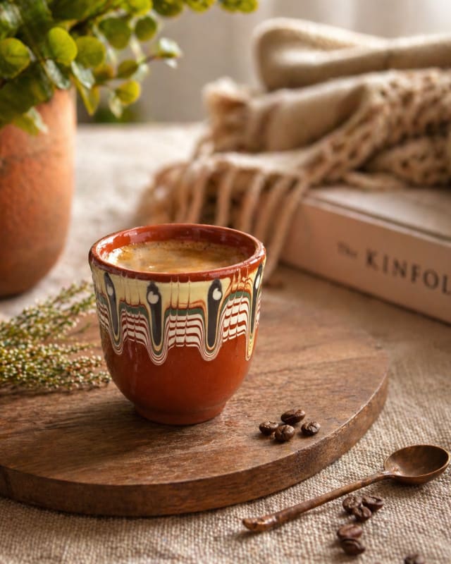 Handmade Ceramic Espresso Cup – Traditional Bulgarian Pottery