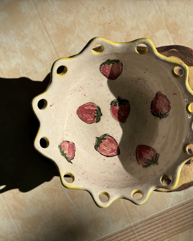 Handmade Strawberry Ceramic Bowl | One-of-a-Kind Decorative Bowl