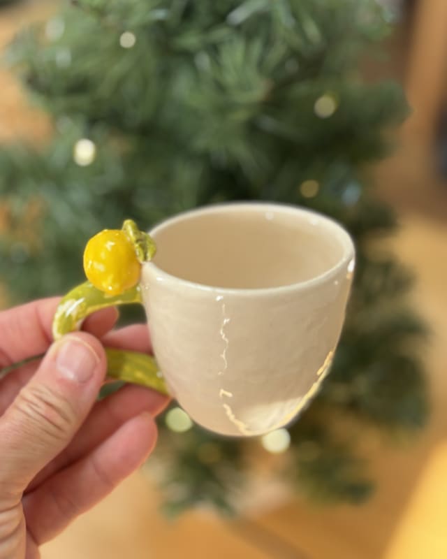 Handmade Ceramic Lemon Espresso Cup – Colourful Coffee Mug