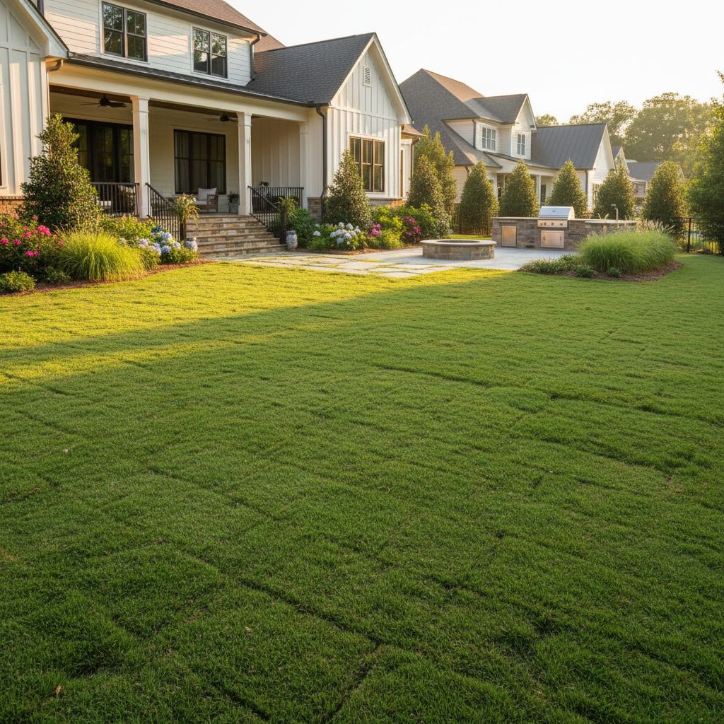 Beautifully completed lawn by Johnson Property Service in Buford