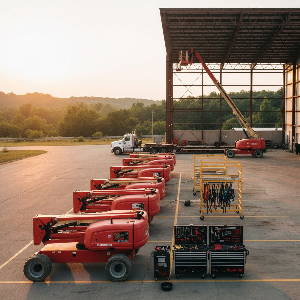 Construction Site with Boom Lift Rental