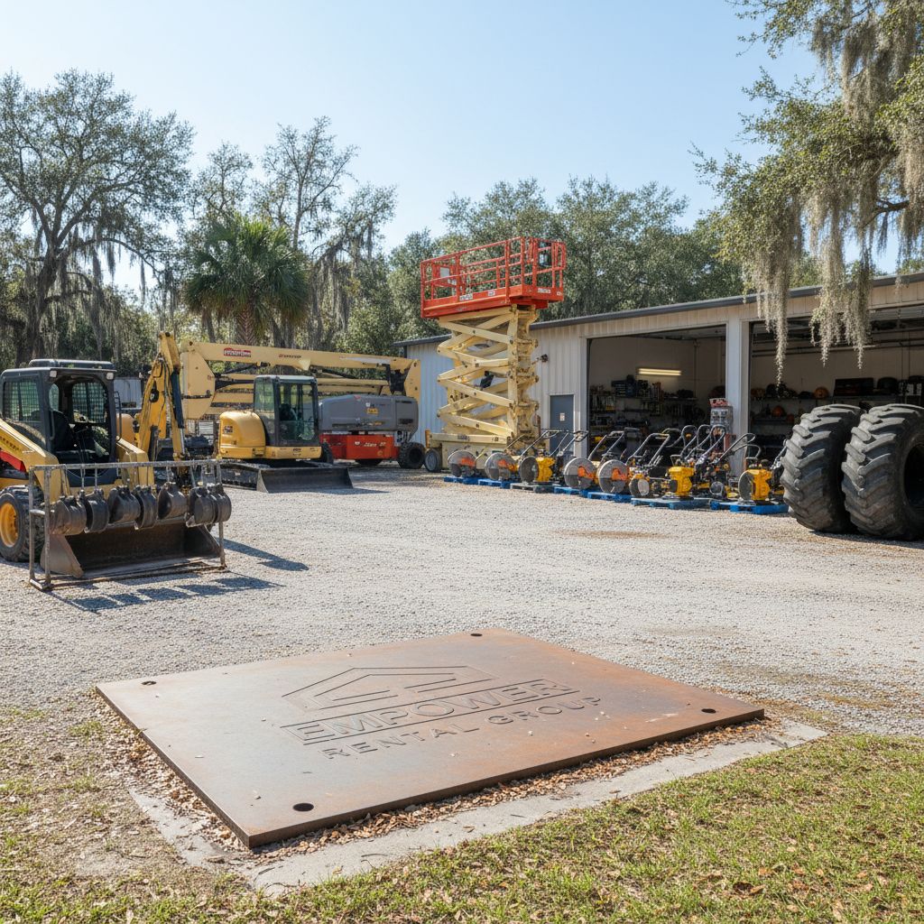 Inventory of equipment ready for rental at Empower Rental Group
