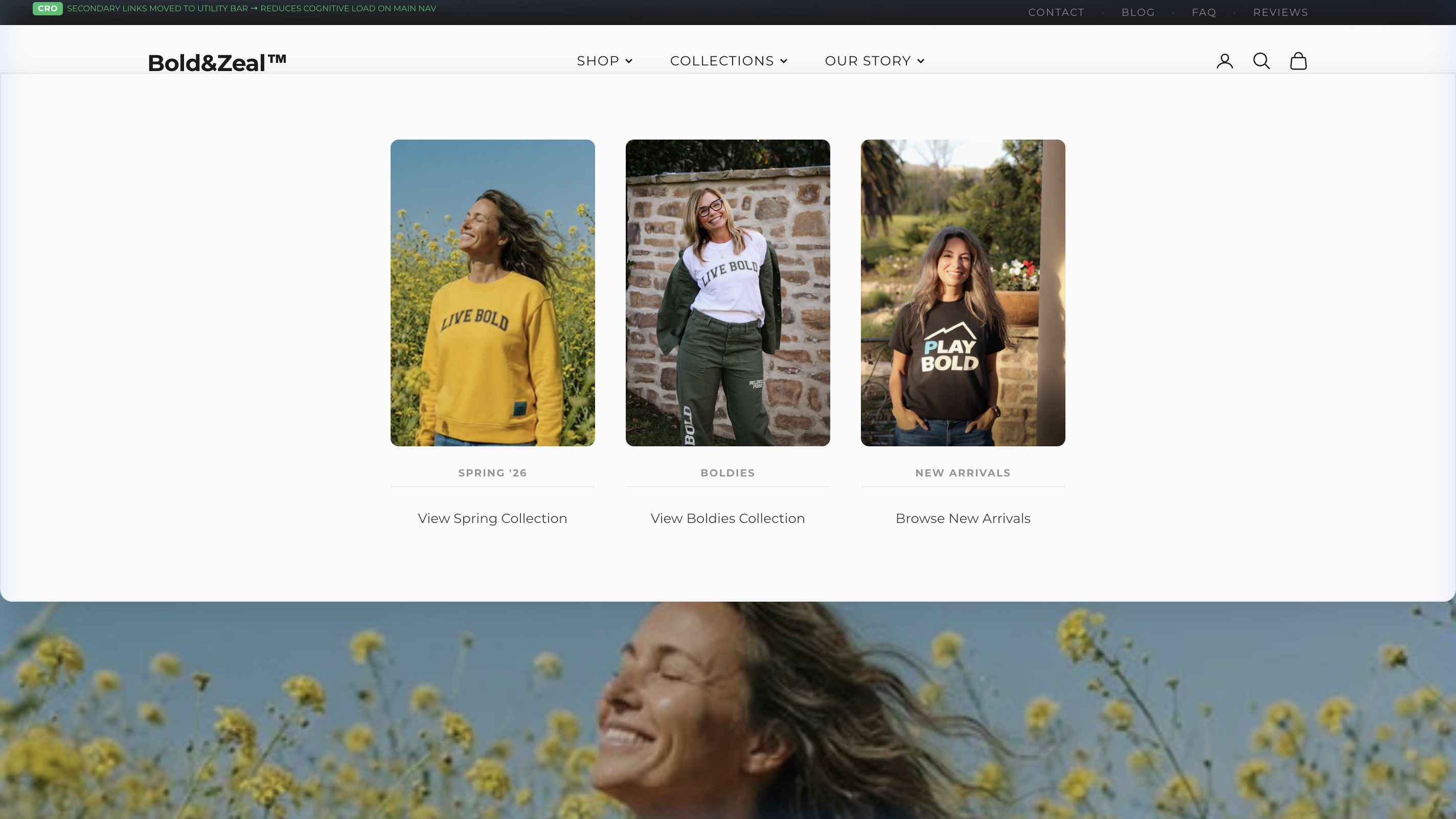 Collection Showcase Menu — Visual Previews Drive Collection Discovery