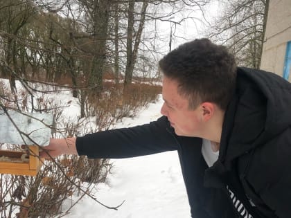 Космодемьянские школьники продолжают подкармливать птиц