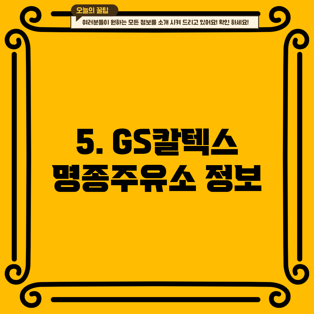 5. GS칼텍스 명종주유소 정보