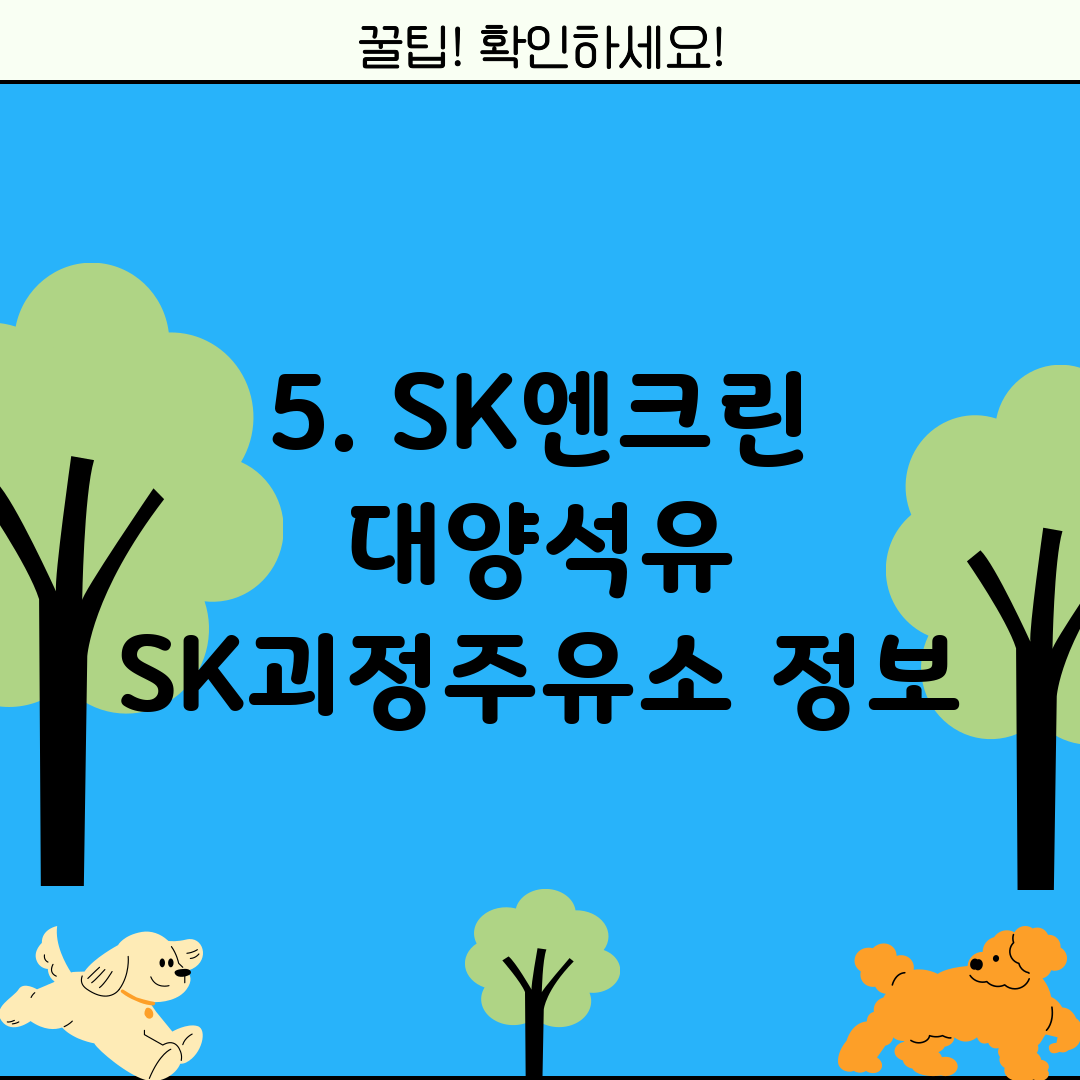5. SK엔크린 대양석유 SK괴정주유소 정보