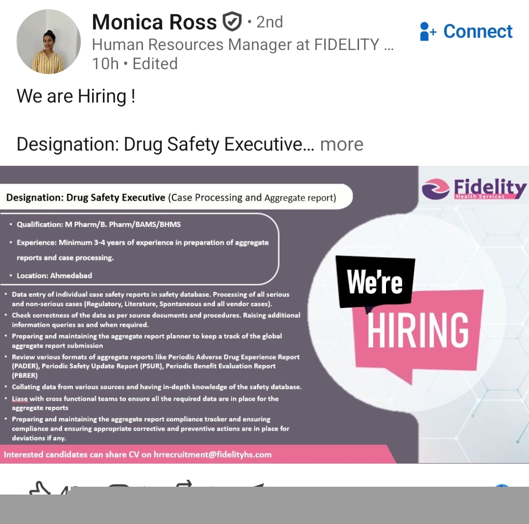 Source reference screenshot for Drug Safety Executive (Case Processing and Aggregate Report) at Fidelity Healthcare Solutions