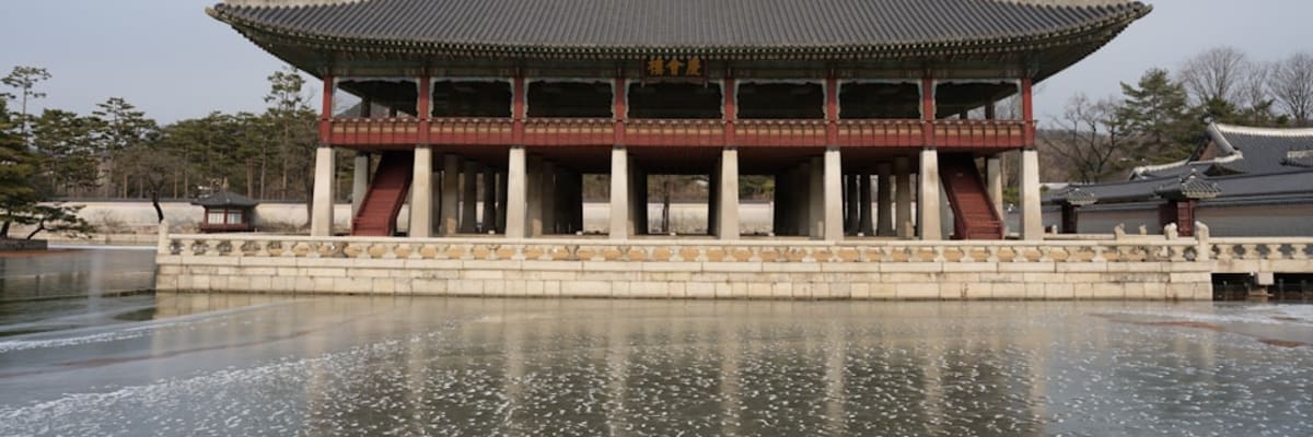 Traditional Korean landscape representing arirang and Korean folk culture