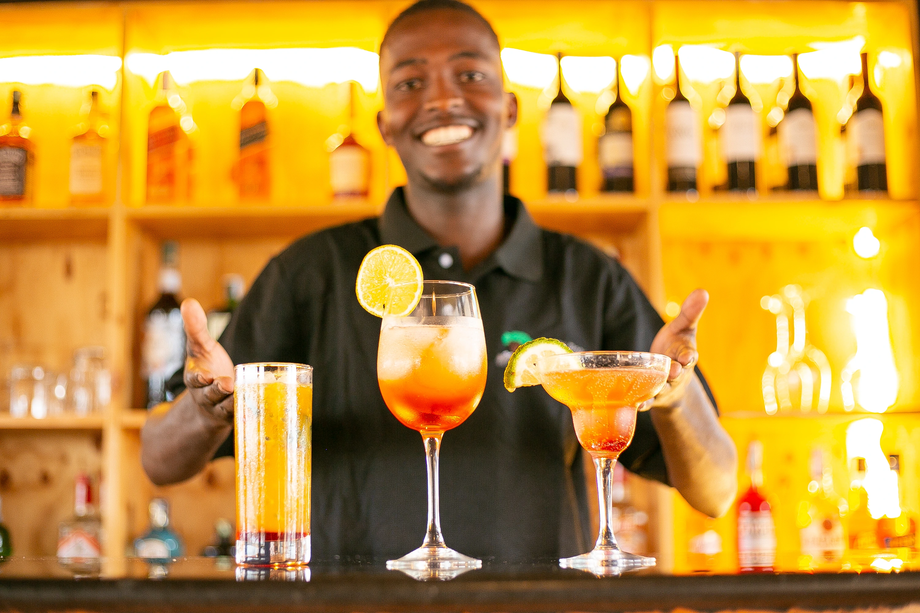 Sundowner Cocktails - Enjoying drinks at sunset with breathtaking views of the Serengeti.
