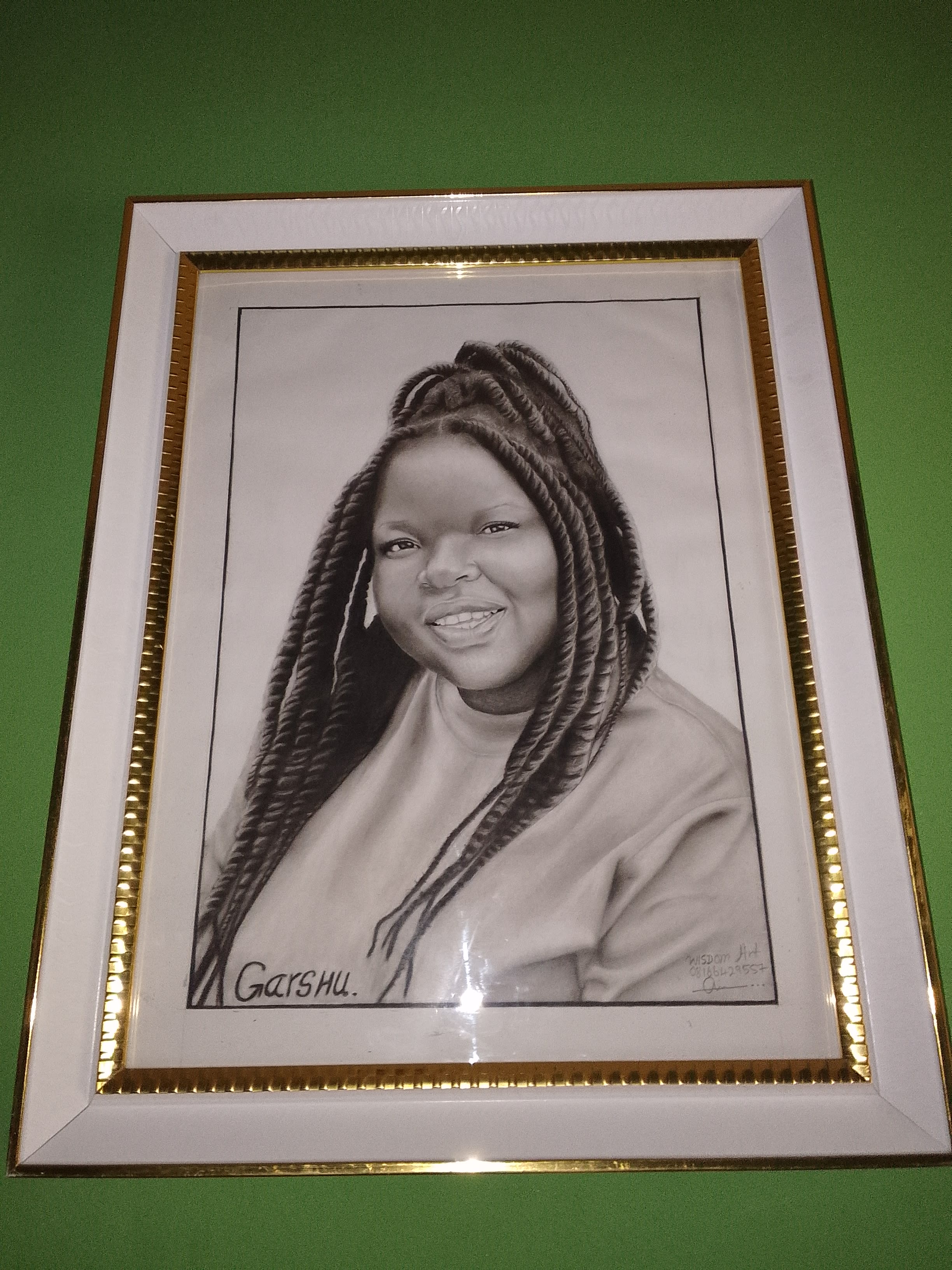 Pencil Drawing portrait size 16x20inch frame