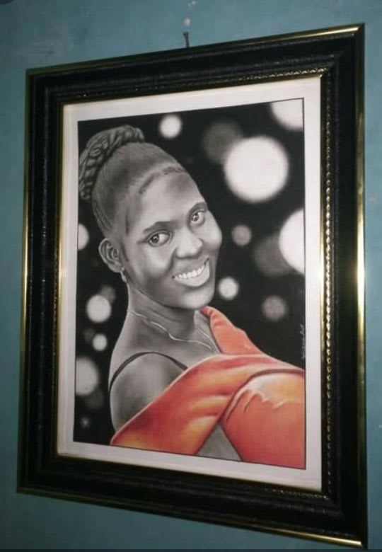 Mixed media pencil drawing portrait