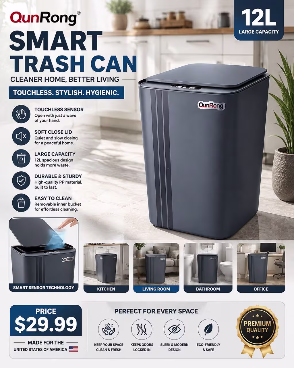 Smart Sensored Trash Can