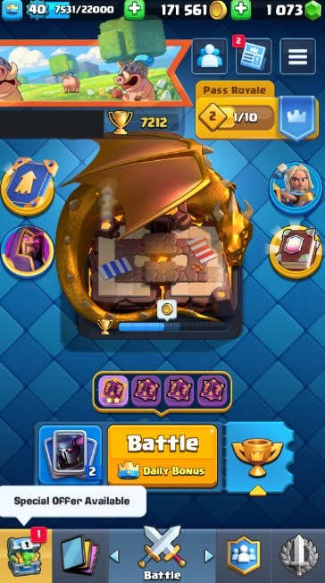 Clash Royale Account (IOS/Android) – Level 40 | Kings Tower 13 | 7112 Trophies | 116 Cards | 18 Emotes | 1073 Gems | 171,000 Gold
