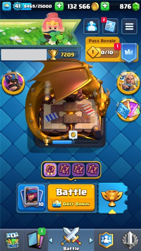 Clash Royale Account (IOS/Android) – Level 41 | Kings Tower 13 | 7209 Trophies | 119 Cards | 29 Emotes | 876 Gems | 132,000 Gold
