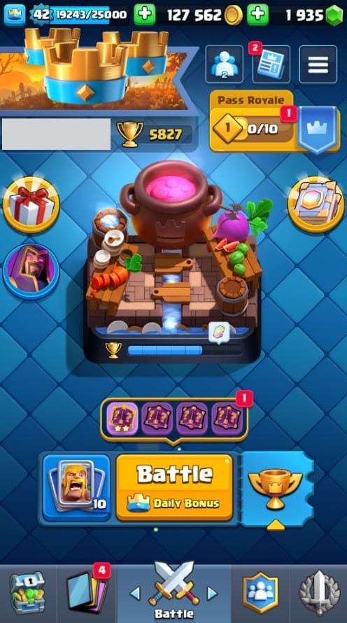 Clash Royale Account (IOS/Android) – Level 42 | Kings Tower 14 | 5827 Trophies | 111 Cards | 26 Emotes | 1935 Gems | 127,000 Gold