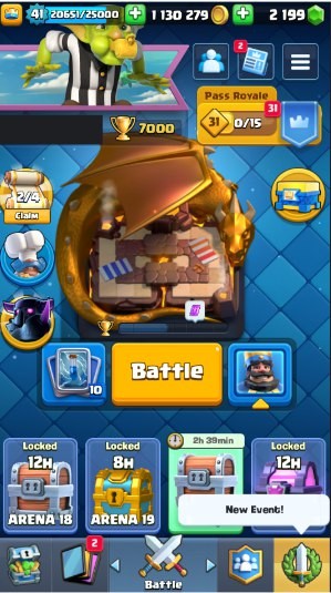Clash Royale Account (IOS/Android) – Level 41 | Kings Tower 13 | 7000 Trophies | 112 Cards | 56 Emotes | 2199 Gems | 1,130,000 Gold