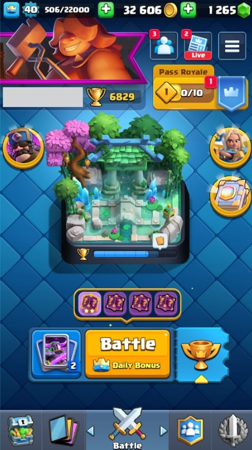 Clash Royale Account (IOS/Android) – Level 40 | Kings Tower 13 | 6829 Trophies | 116 Cards | 38 Emotes | 1265 Gems | 32,000 Gold