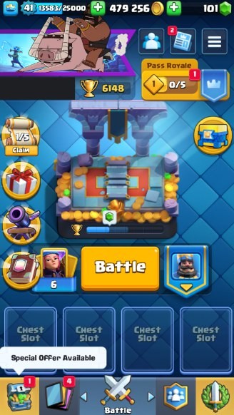 Clash Royale Account (IOS/Android) – Level 41 | Kings Tower 14 | 6148 Trophies | 111 Cards | 24 Emotes | 101 Gems | 469,000 Gold