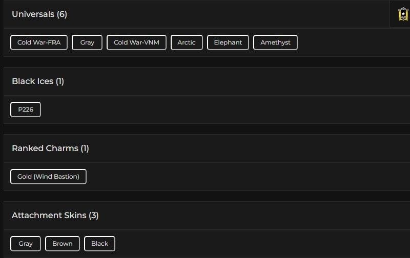 Level 123 | Gold | 1 Black Ice | 6 Universal | 3 Elite | #8834