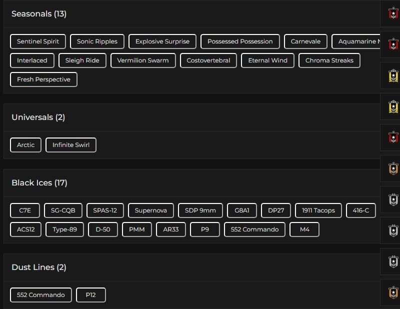 Level 131 | 2x Gold | 17 Black Ice | 2 Universal | 5 Pro League | #3648 Level 131 | 2x Gold | 17 Black Ice | 2 Universal | 5 Pro League | #3648