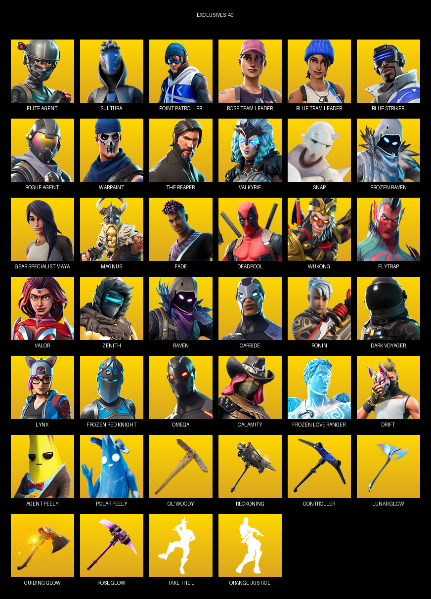 Fortnite Account ( PC ) (Elite Agent, Point Patroller, The Reaper, Gear Specialist Maya, Omega, Sultura, Rose Team Leader, Blue Striker, Warpaint, Valkyrie, Snap, Frozen Raven, Magnus, Fade, Deadpool, Wukong, Flytrap, Valor) (68 Skins) Fortnite Account ( PC ) (Elite Agent, Point Patroller, The Reaper, Gear Specialist Maya, Omega, Sultura, Rose Team Leader, Blue Striker, Warpaint, Valkyrie, Snap, Frozen Raven, Magnus, Fade, Deadpool, Wukong, Flytrap, Valor) (68 Skins)