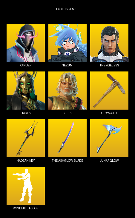 Fortnite Account ( PC ) (Xander, Nezumi, The Ageless, Hades, Zeus, Ayla Winn, Synthwave, Robin, Marika, Die With A Smile Bruno, Poseidon, Shinji, Reboot Man, Medusa, Burnoff, Ares, Doom Slayer, Tatsuo, Geralt of Rivia, Iridia Vayne) (71 Skins)