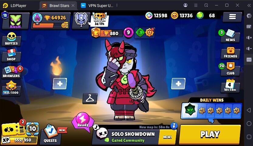 335 SKINS 🔥 40 HYPERCHARGE 🔥 64.926 TROPHIES 🔥 99 BRAWLERS 💜 13 PRESTIGE 💜 42 MAX BRAWLERS 🔥 50K 60K 💜 19 BUFFIES 💜