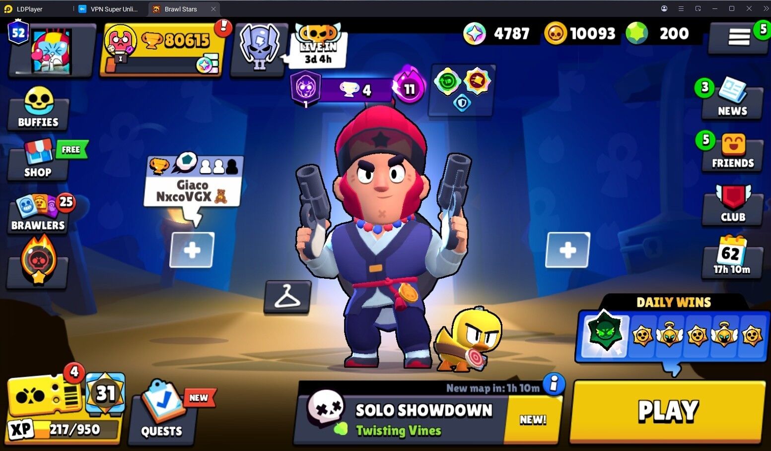 Brawl Stars Account (IOS/ANDROID) – 380 SKINS | 87 HYPERCHARGE | X4 MASTERS 2024 | 80,615 TROPHIES | 100 BRAWLERS | 52 PRESTIGE | 97 MAX BRAWLERS | ROYALE AGENT COLT | TRIXIE COLETTE |