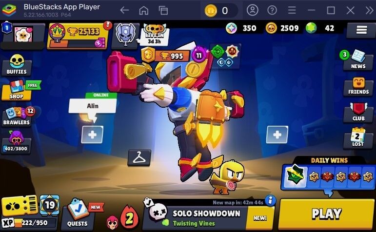 185 SKINS 🔥 14 HYPERCHARGE 🔥 25.133 TROPHIES 🔥12 BUFFIES 💜 77 BRAWLERS 💜 1 PRESTIGE 💜 17 MAX BRAWLERS 🔥20K