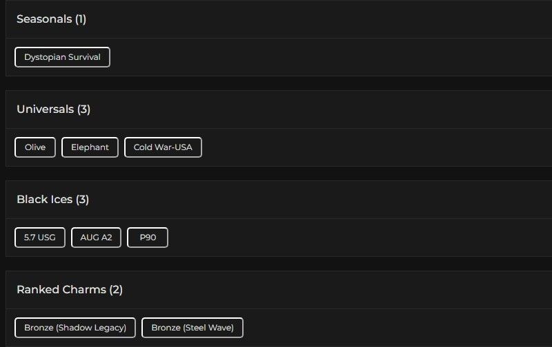 Level 115 | Ranked Ready | 3 Black Ice | 3 Universal | #9035 Level 115 | Ranked Ready | 3 Black Ice | 3 Universal | #9035