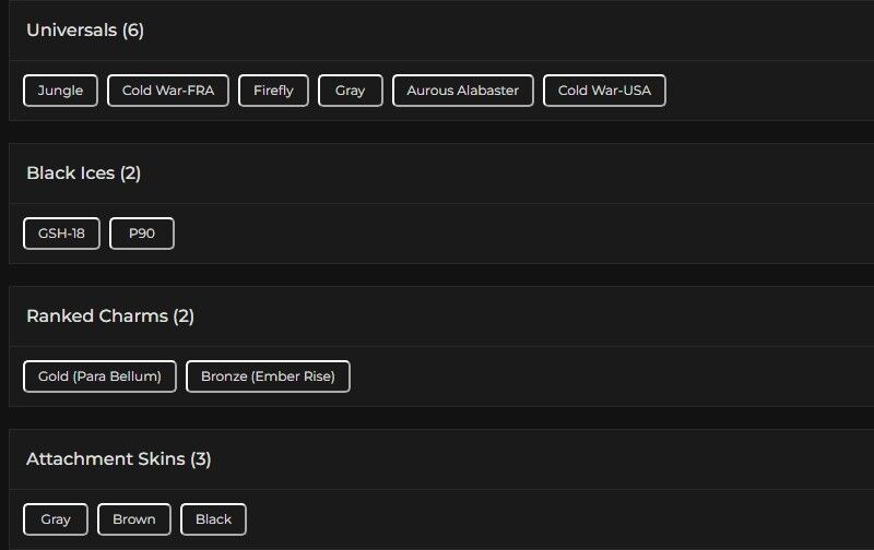 Level 99 | Gold | 2 Black Ice | 6 Universal | 1 Elite | #8259