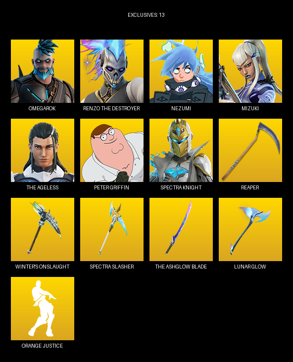 Fortnite Account ( PC ) (Omegarok, Renzo the Destroyer, Nezumi, Mizuki, Peter Griffin, Spectra Knight, Vengeance Jones, Kendo, Renegade Rebel, Daigo, Santa Dogg, Selene, Doom Slayer, Aerial Assault Bomber, Harley Quinn, Lady of Cranes, Mystica, Helsie) (60 Skins)
