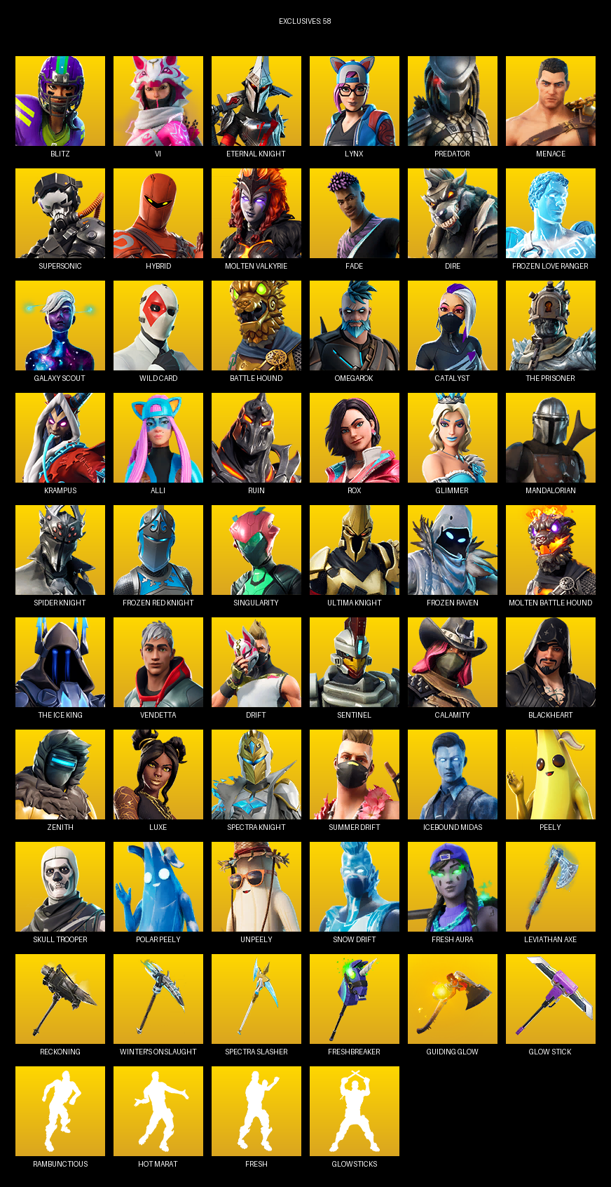 Fortnite Account ( PC ) (Leviathan Axe) (168 Skins)