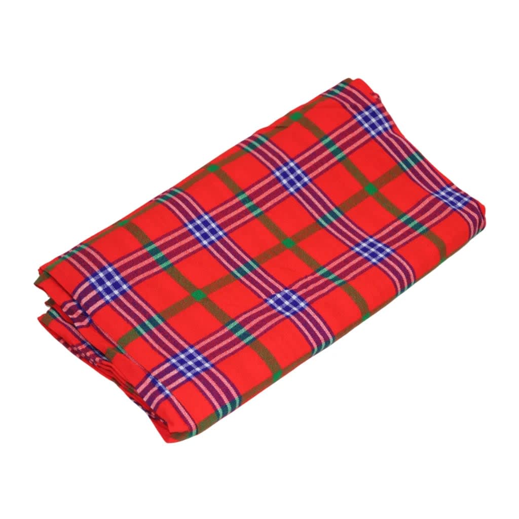 Maasai Shuka (Red-Blue Green Striped small)