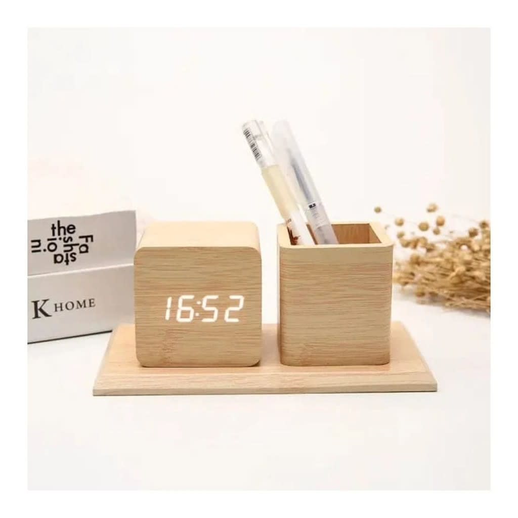 Pen Holder with Digital Clock