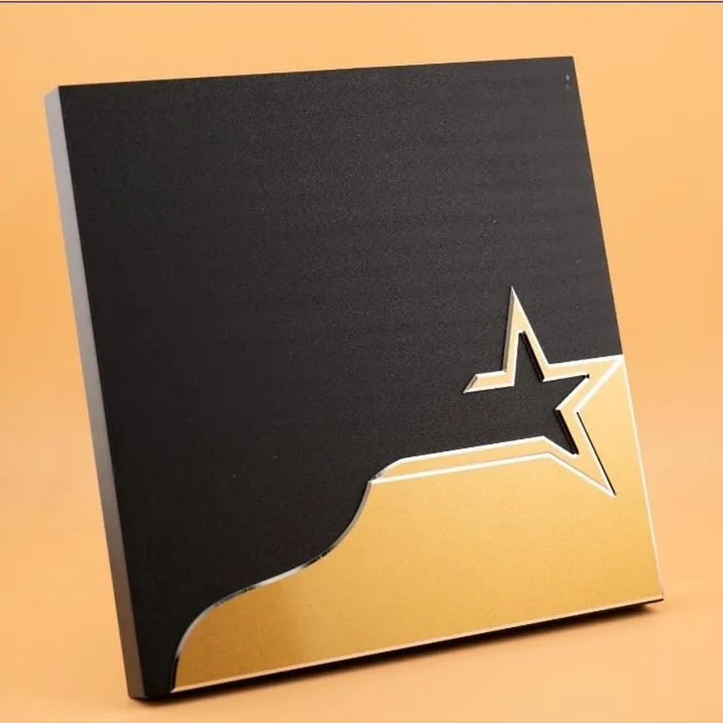 Square Black Wooden Award A5 Size