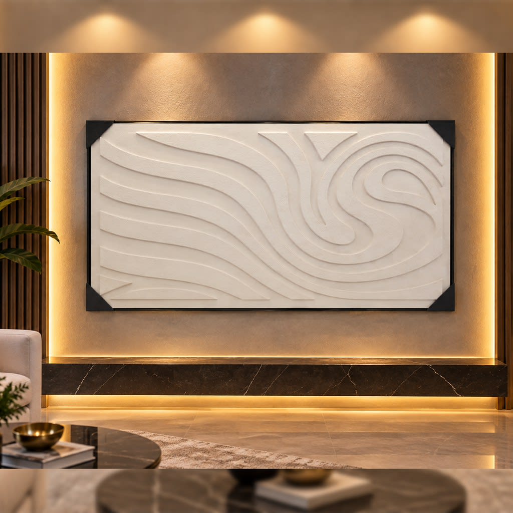 Canvas With Gypsum(120cm by 70cm) (Silver)