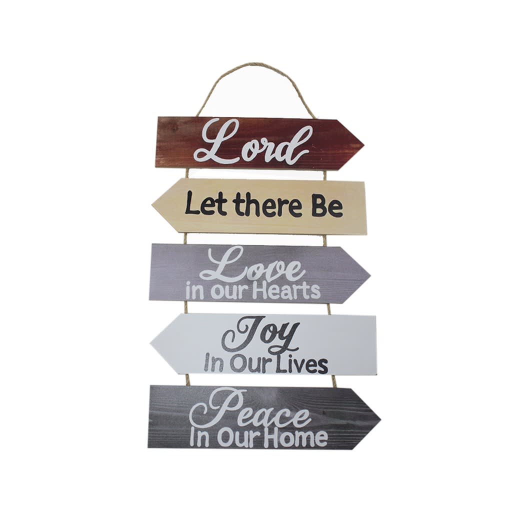 Wooden Wall Hanging Sign Board (Grey & Silver, Design A)