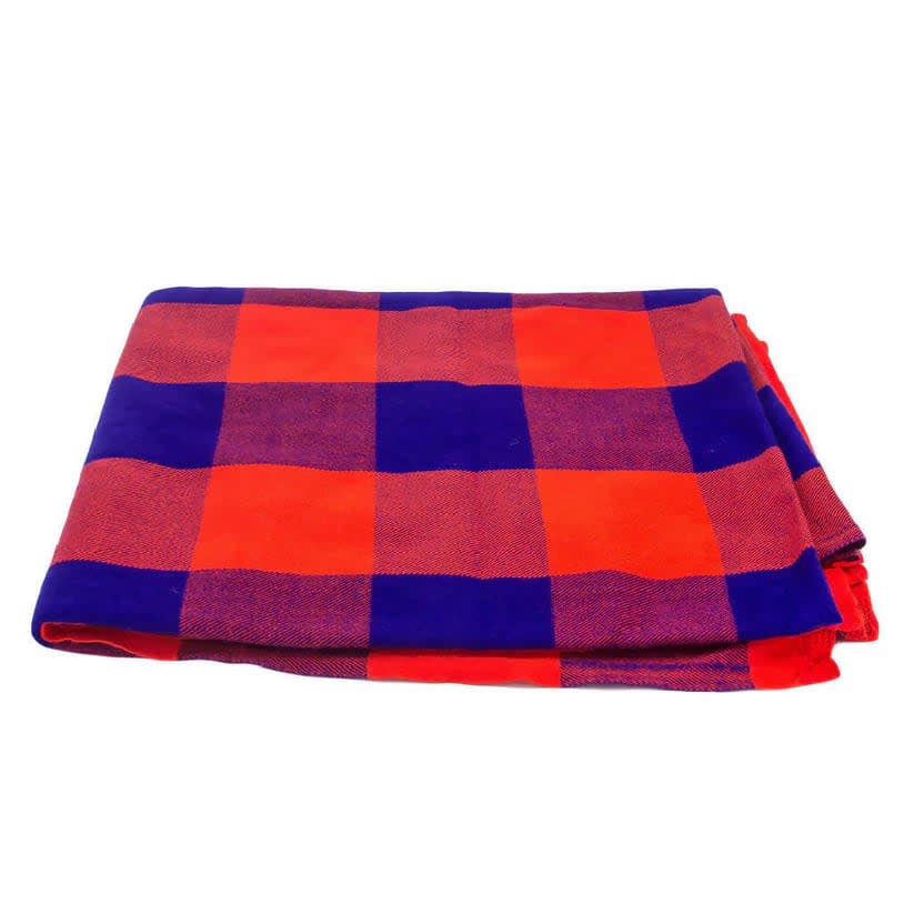 Maasai Shuka (Red-Blue Checkered Big) - view 1