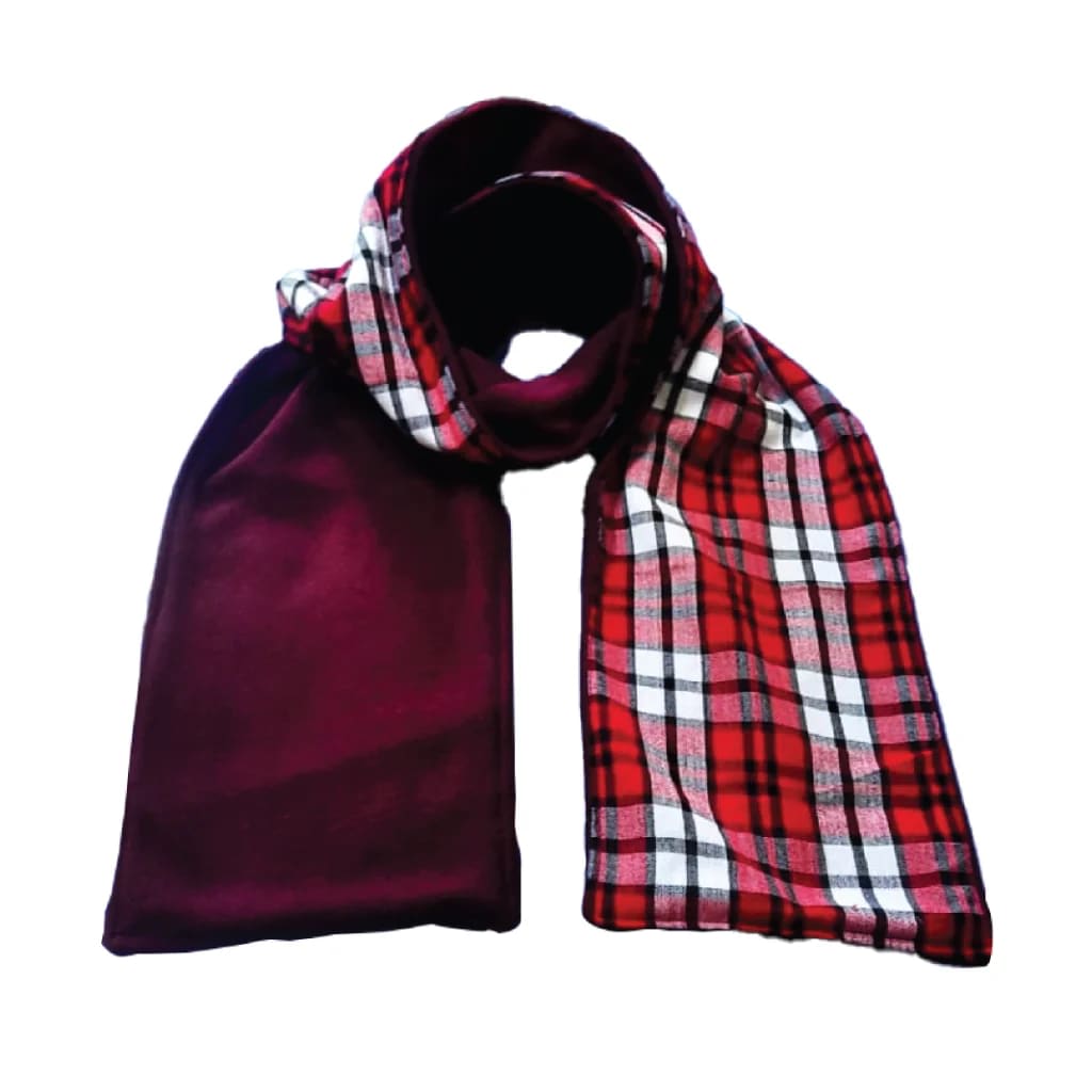 Maasai Fleece Scarf (Maroon chekered) - view 1