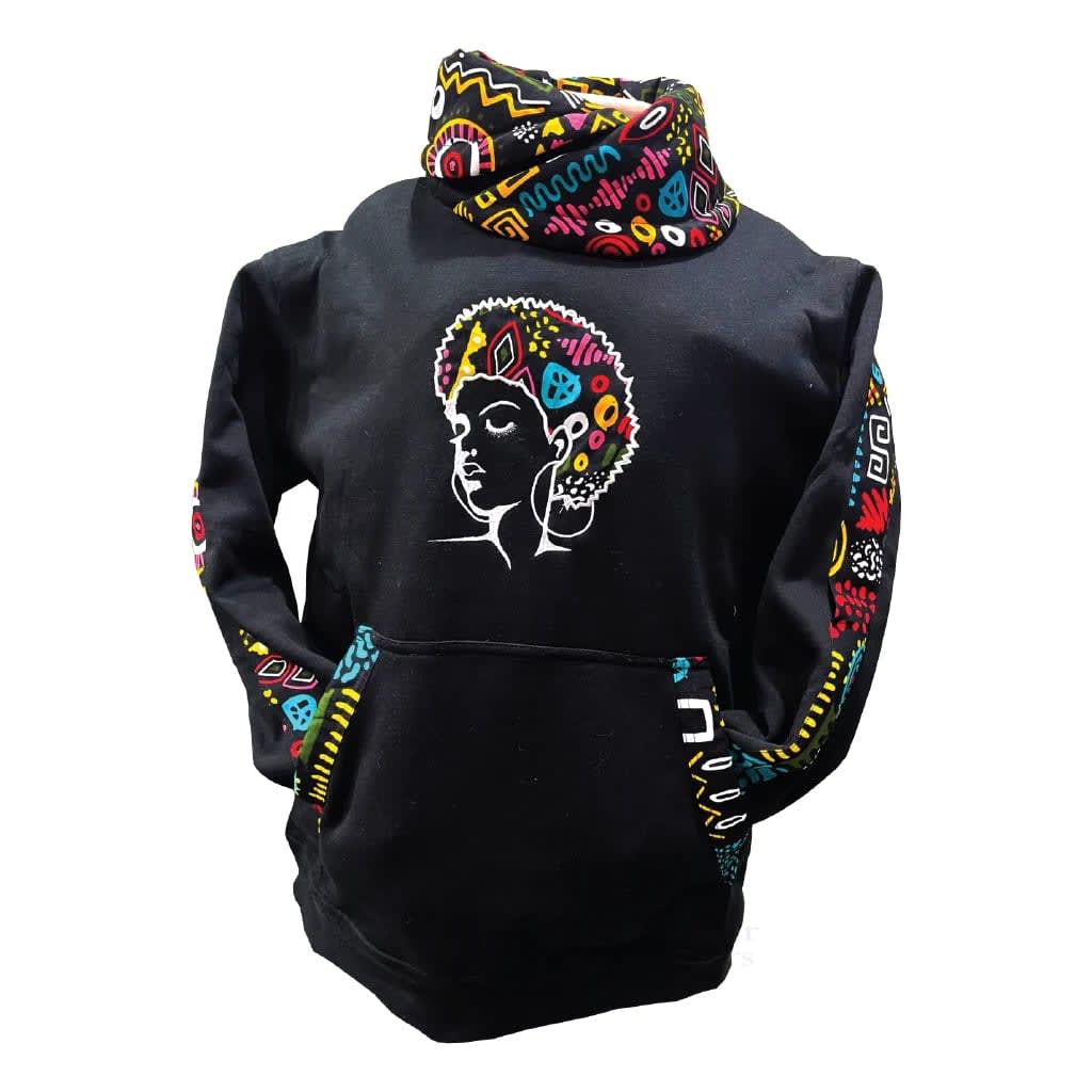 Ankara Patched Snoodie (Bond Black) - view 1