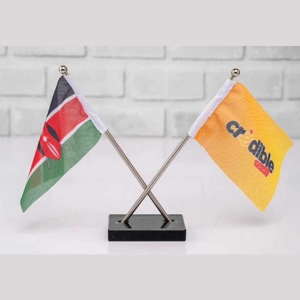 A4 Double Table Flag Stand - view 1