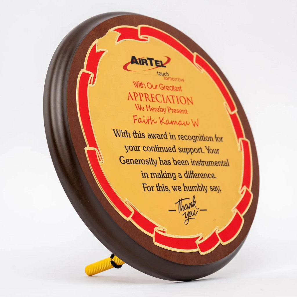 Patterned Circular Wooden Awards - view 1