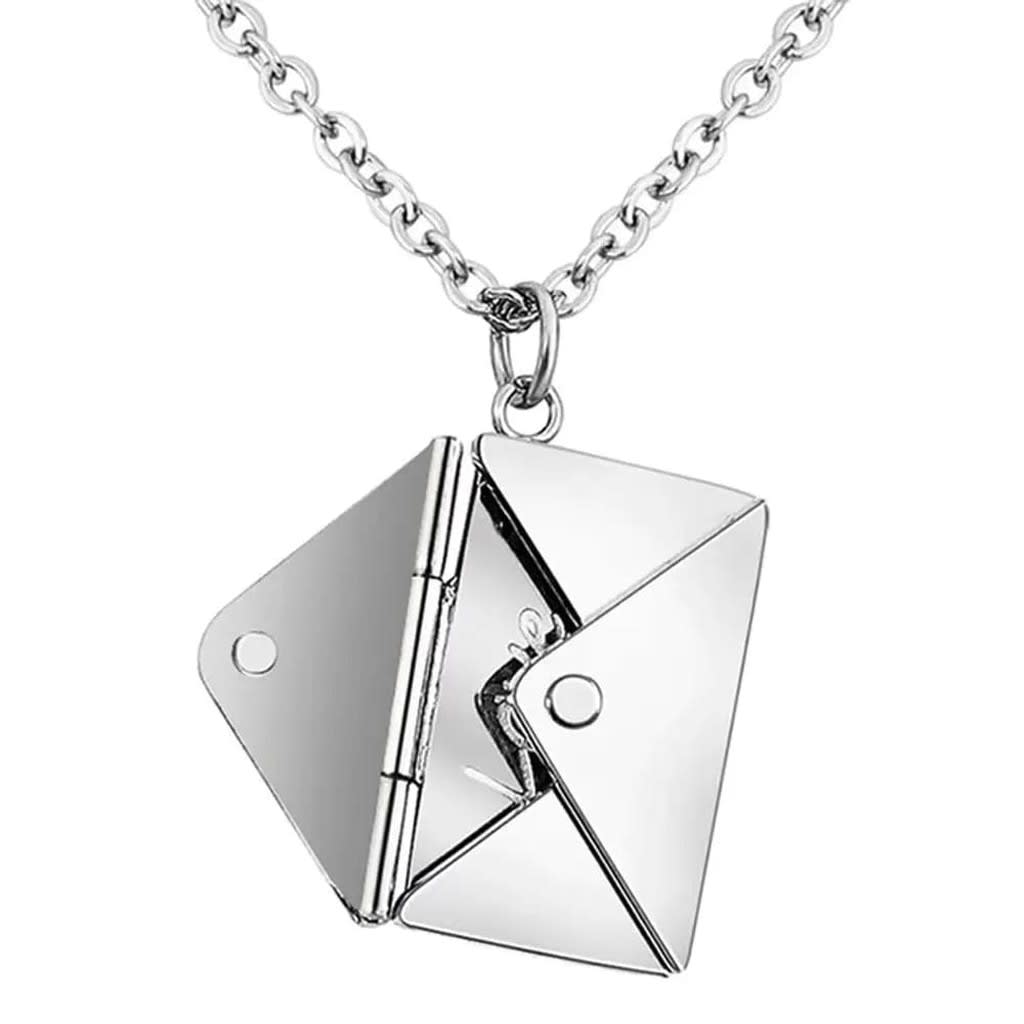 Love Letter Envelope Pendant Necklace - Silver - view 1