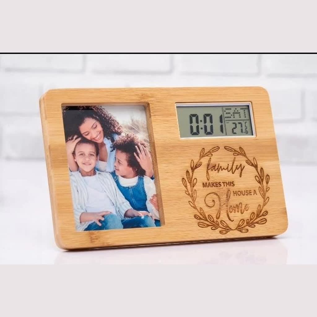 Wooden Photo Frame with Clock - view 1