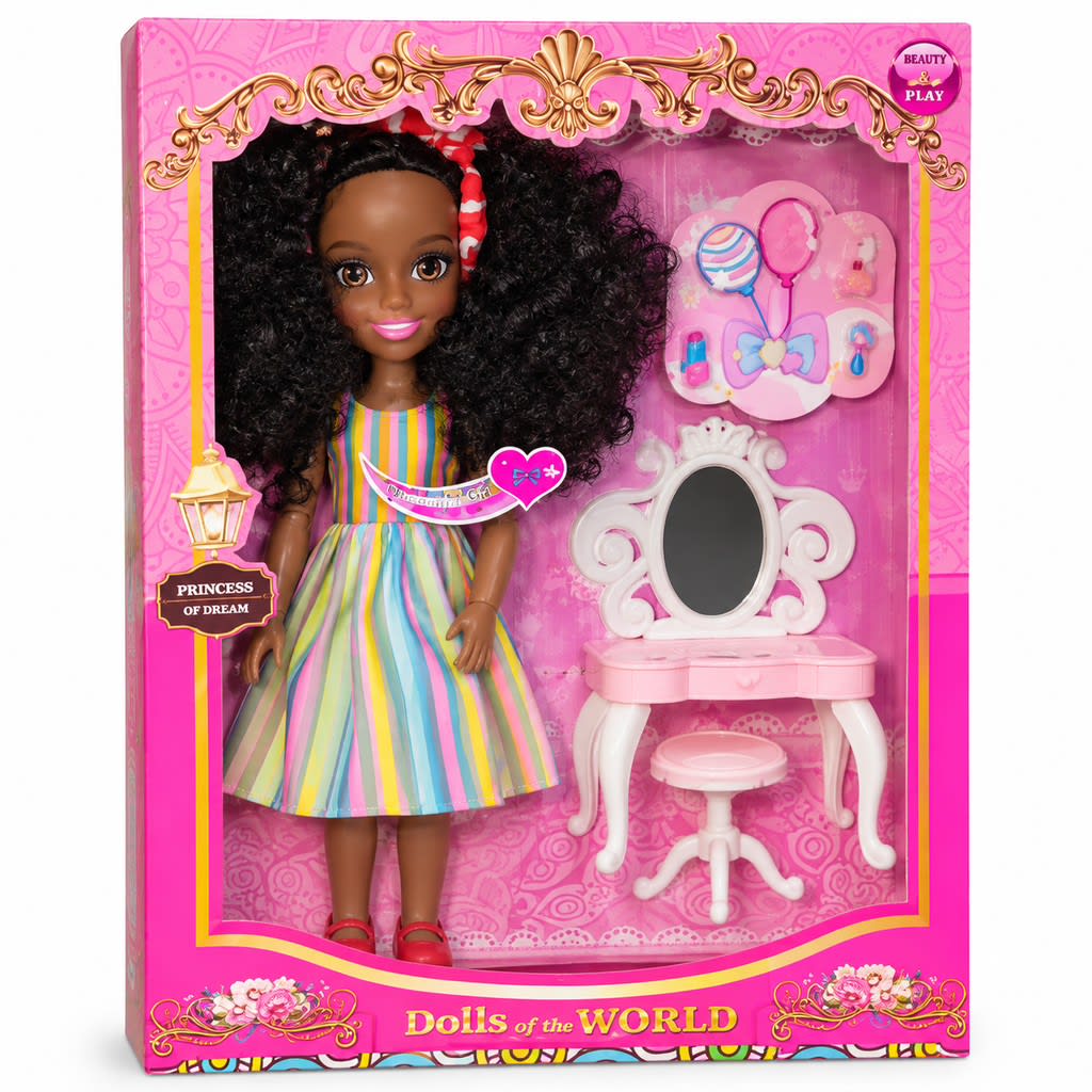 Fashion Doll with Vanity & Beauty Accessories - view 1