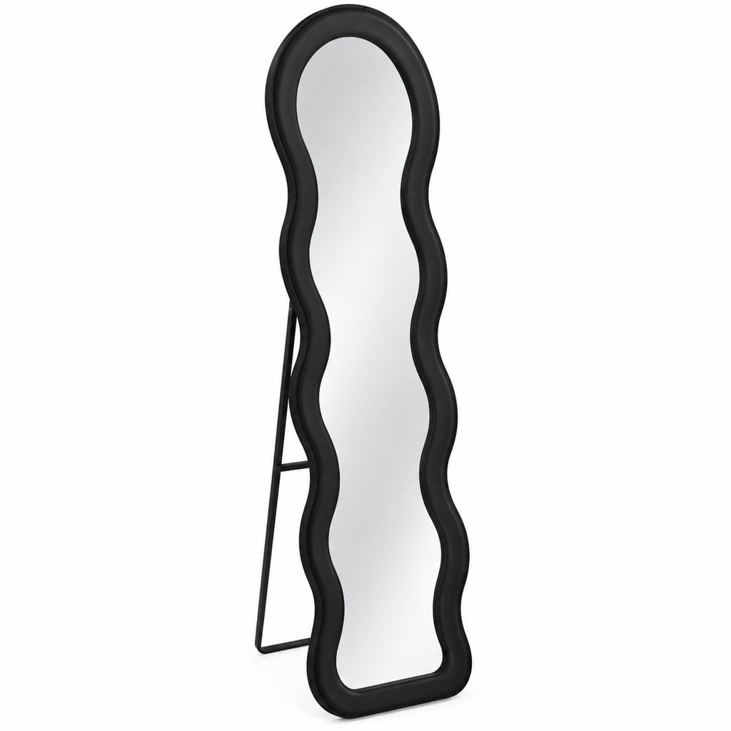 Wavy Full-Length Standing Mirror (Black) - view 1