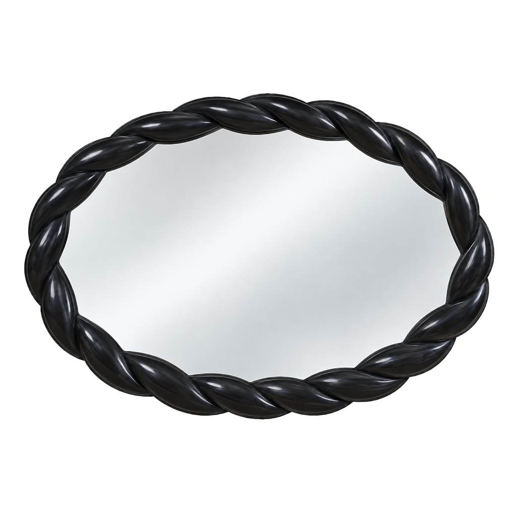 Braided Oval Wall Mirror (Black) - view 1