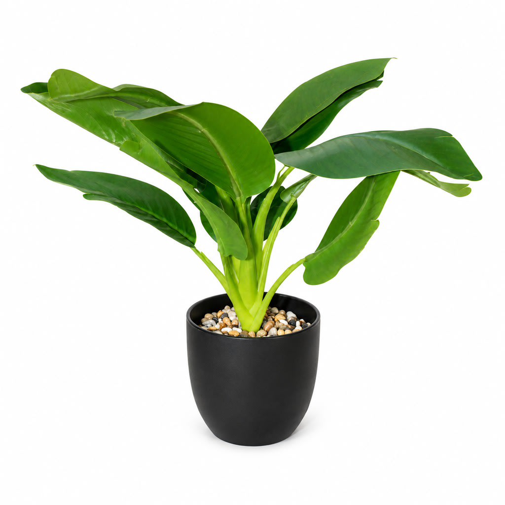 Artificial Flower In Black Pot - view 1