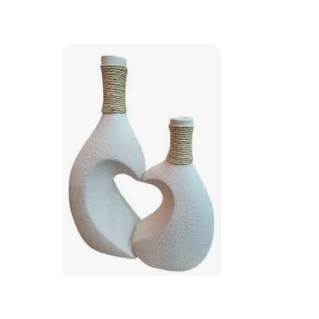 Ceramic 2pc Love Vase - view 1